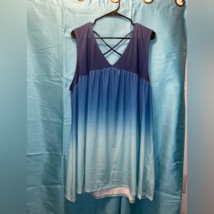 NWT! Blue ombré v neck dress Lily by Firmiana 2X!!